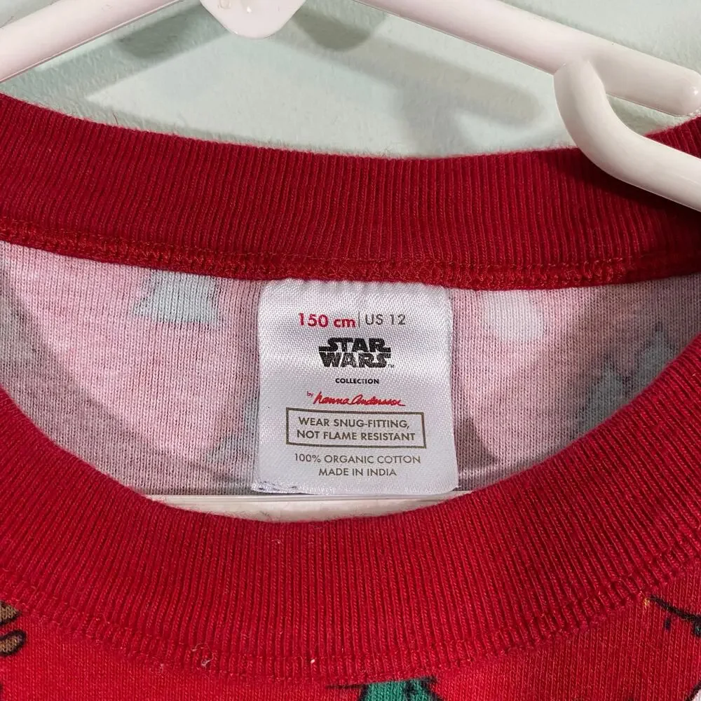 Hanna Andersson Red Star Wars Holiday Christmas Pajamas Top Size 12